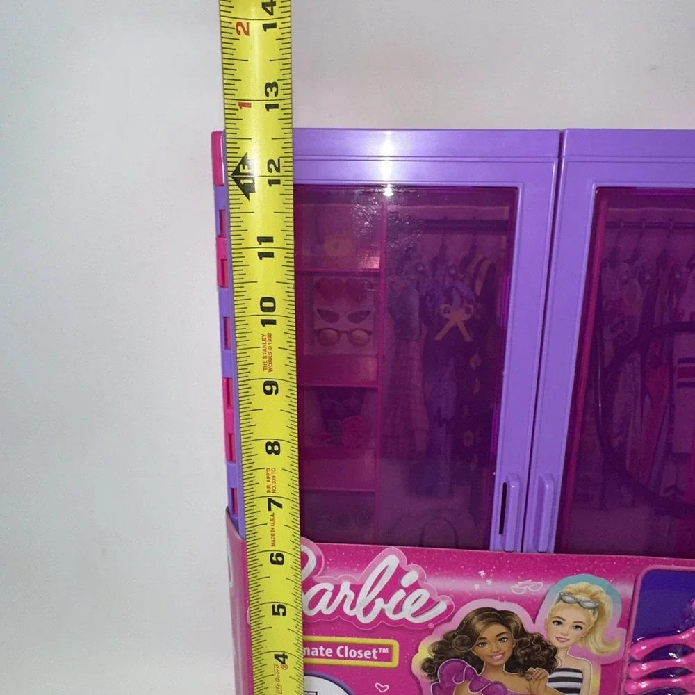Barbie Ultimate Closet Purple Portable Storage w/ 6 Hangers & Rack Wardrobe